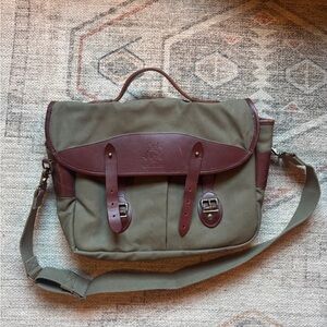 Classic Brown Leather and Canvas Bag